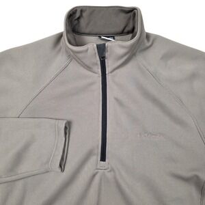 Columbia Men's Size L Quarter Zip Fleece Pullover Taupe Long Sleeve Golf Outdoor